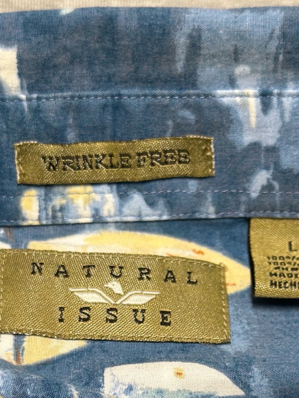 Natural Issue Sailing Shirt Mens Large Blue Nautical Boats Button Up Cotton Vtg - Picture 3 of 10